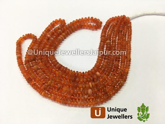 Fire Opal Smooth Roundelle Beads